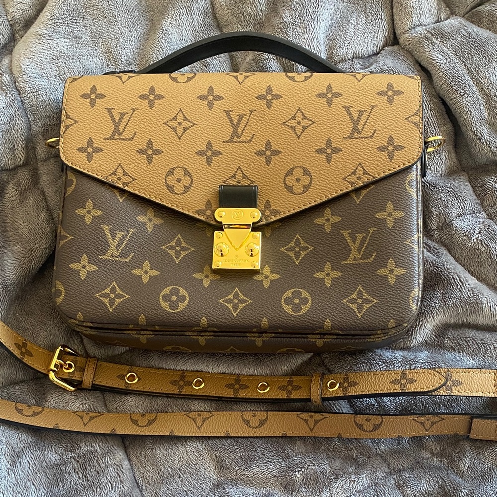 Tan and Brown Monogram Crossbody Bag